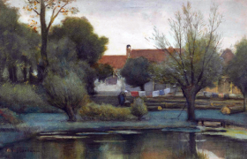 Farmyard with Laundry and Logs by Piet Mondrian