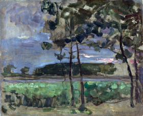 Field with Young Trees in the Foreground 1907 by Piet Mondrian Field with Young Trees in the Foreground 1907 by Piet Mondrian