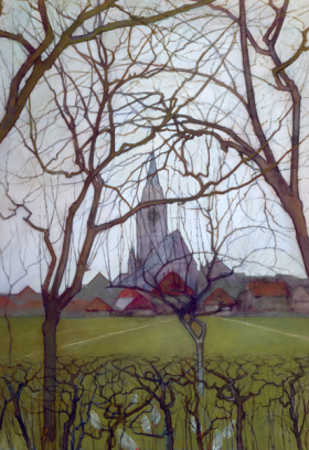 Village Church - De Jacobskerk in Winterswijk by Piet Mondrian Village Church - De Jacobskerk in Winterswijk by Piet Mondrian