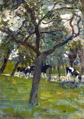 Tree and Cows Along a Stream by Piet Mondrian Tree and Cows Along a Stream by Piet Mondrian