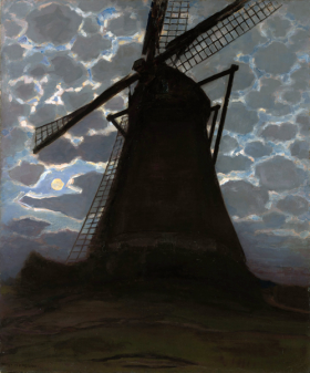 Windmill in the Evening 1917 by Piet Mondrian Windmill in the Evening 1917 by Piet Mondrian