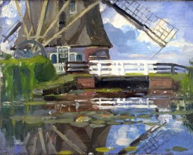 Truncated View of the Broekzijder Mill on the Gein, Wings Facing West by Piet Mondrian Truncated View of the Broekzijder Mill on the Gein, Wings Facing West by Piet Mondrian