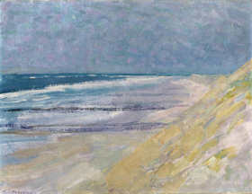 Beach with Three or Four Piers at Domburg 1909 by Piet Mondrian Beach with Three or Four Piers at Domburg 1909 by Piet Mondrian