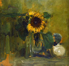 Still Life with Sunflower 1907 by Piet Mondrian Still Life with Sunflower 1907 by Piet Mondrian